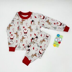 NWT Sara’s Prints Christmas Santa & Reindeer Pajama Set • Size 2T (Tag size 2)